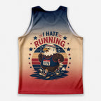 Funny Running Tank Top I Hate Running Vintage Eagle Tech Singlet