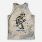 Funny Running Tank Top I Hate Running Turtle Tech Singlet V3
