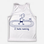 Funny Running Tank Top I Hate Running Lazy Old Man Tech Singlet
