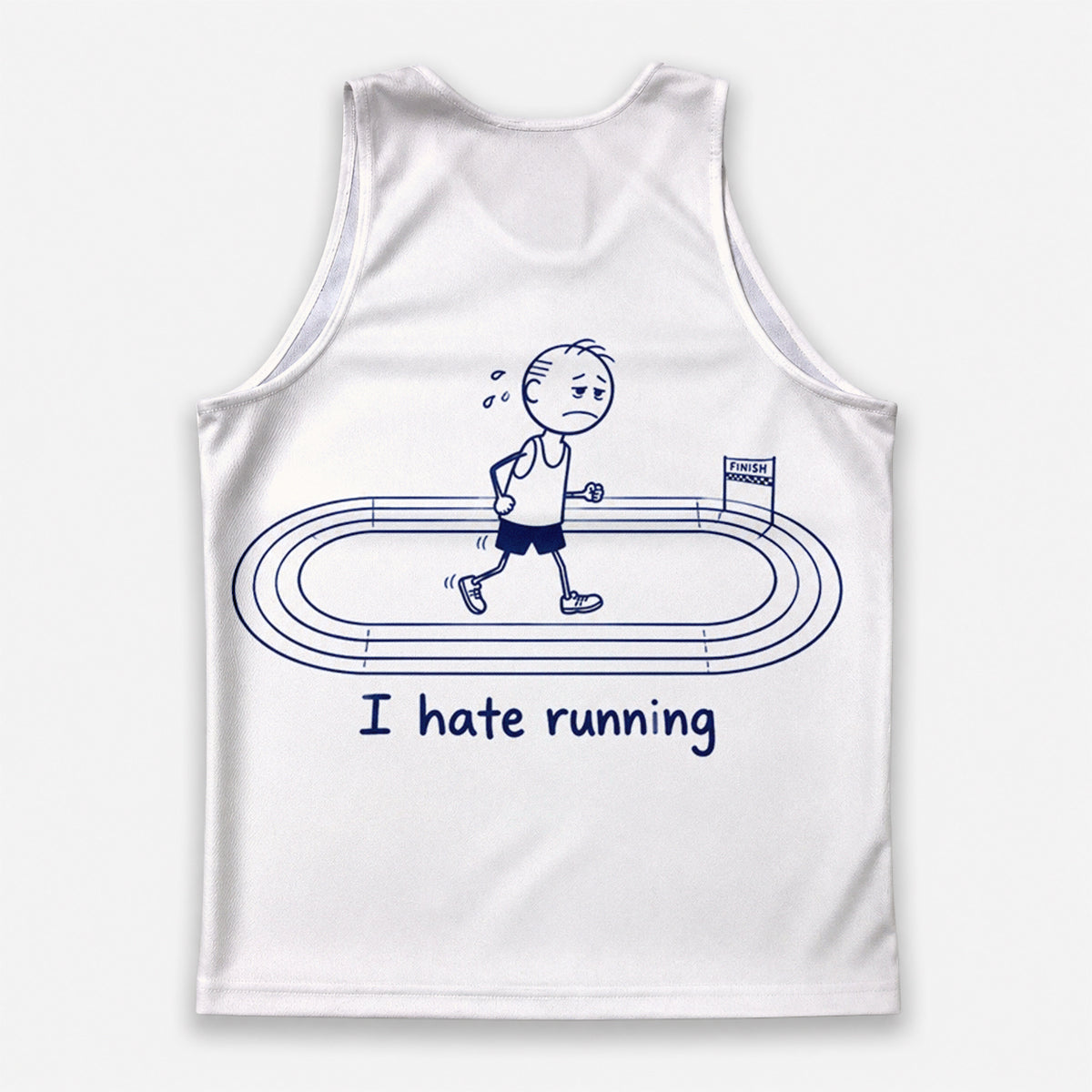 Funny Running Tank Top I Hate Running Lazy Old Man Tech Singlet