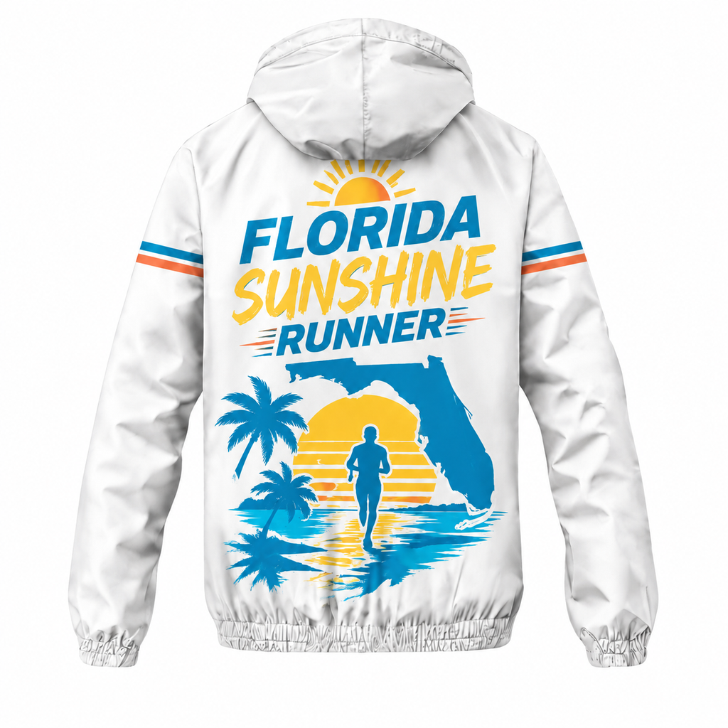 Custom Name Florida Sunshine Runner Florida Running Windbreaker Jacket