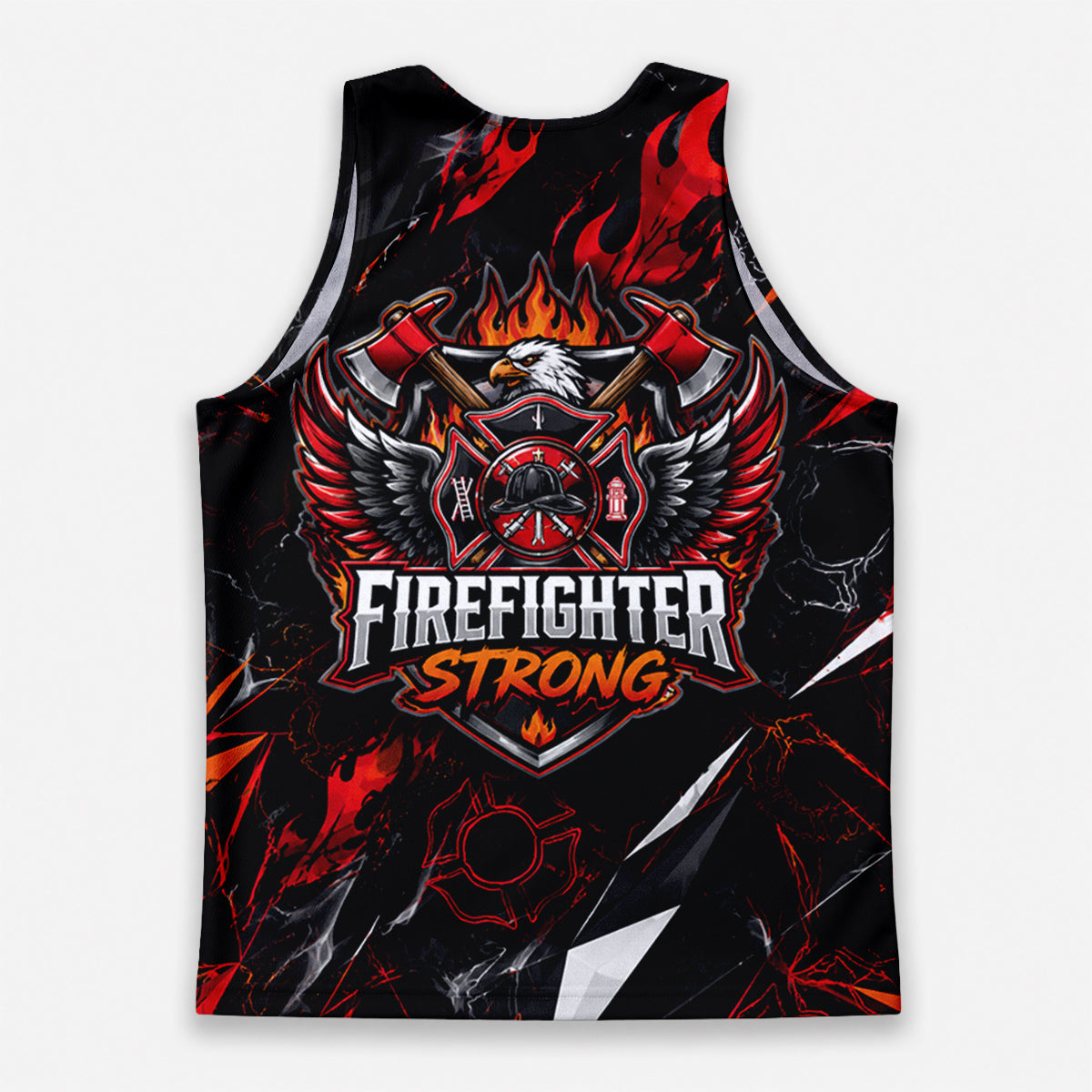 Men's Running Tank Top Firefighter Strong Eagle Running Singlet