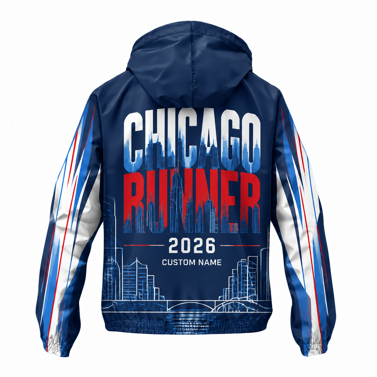 Custom Name Chicago Architecture Runner Running Windbreaker Jacket