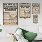 Personalized Vintage Newspaper Marathon Runner Poster