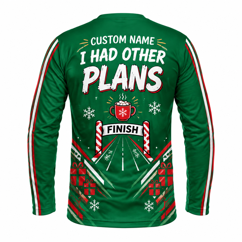 Custom Name Elf Made Me Run Running Long Sleeve Shirt