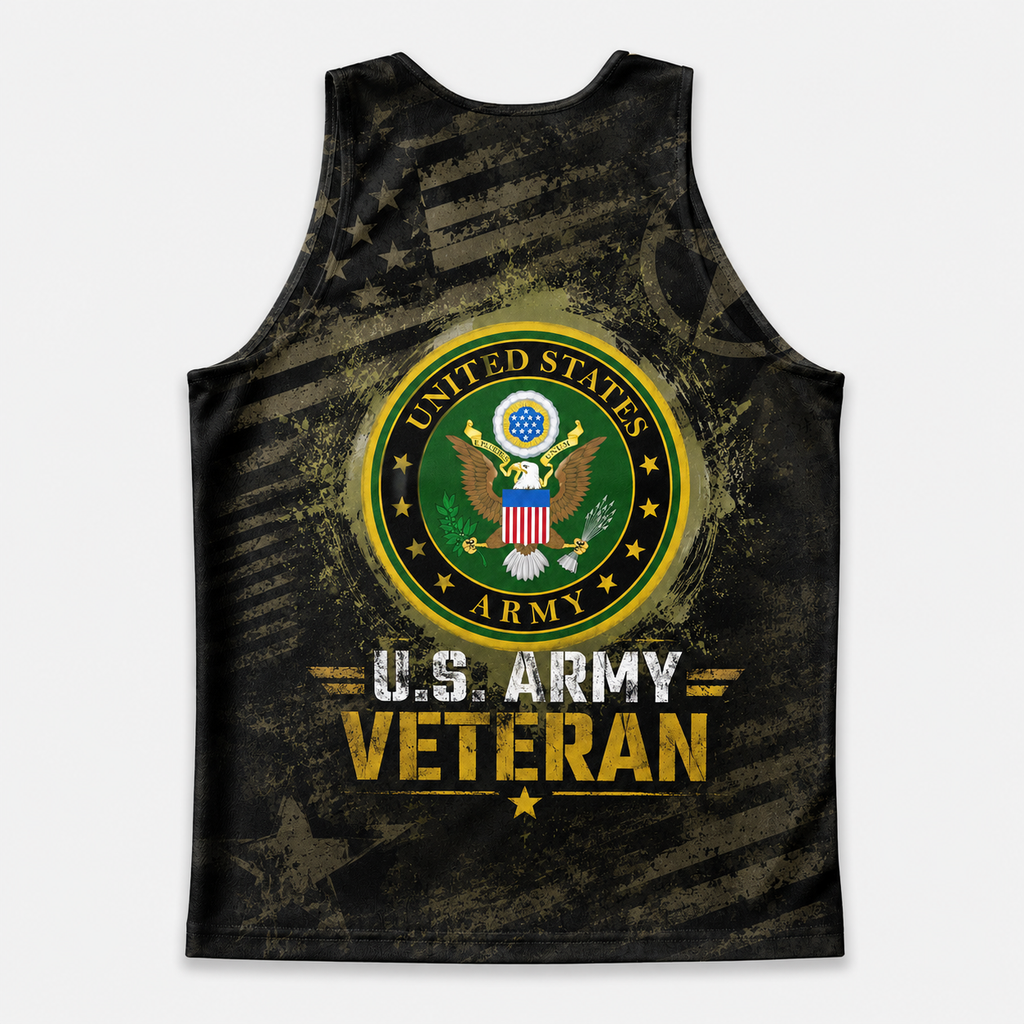 Veteran Running Tank Top - US Army Veteran V9 Tech Singlet