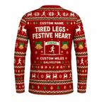 Custom Name Miles Fa La La La Legs Santa Hustle Galveston Running Long Sleeve Shirt