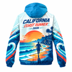 Custom Name California Coast Runner Running Windbreaker Jacket