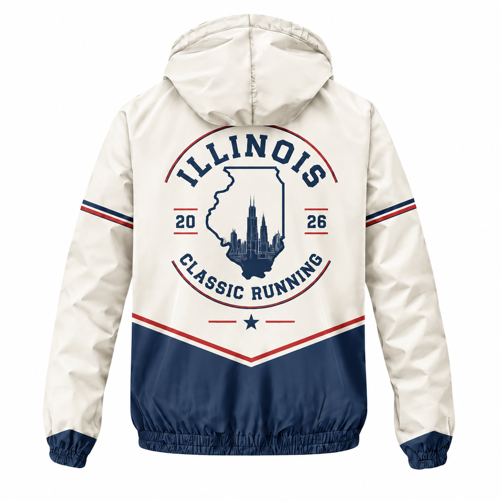 Custom Name Illinois Classic Running Illinois Running Windbreaker Jacket