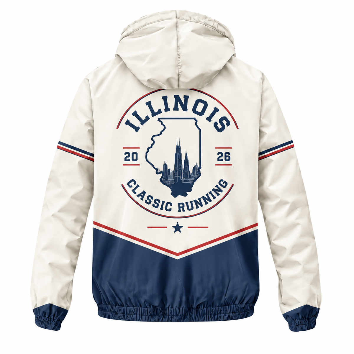 Custom Name Illinois Classic Running Illinois Running Windbreaker Jacket