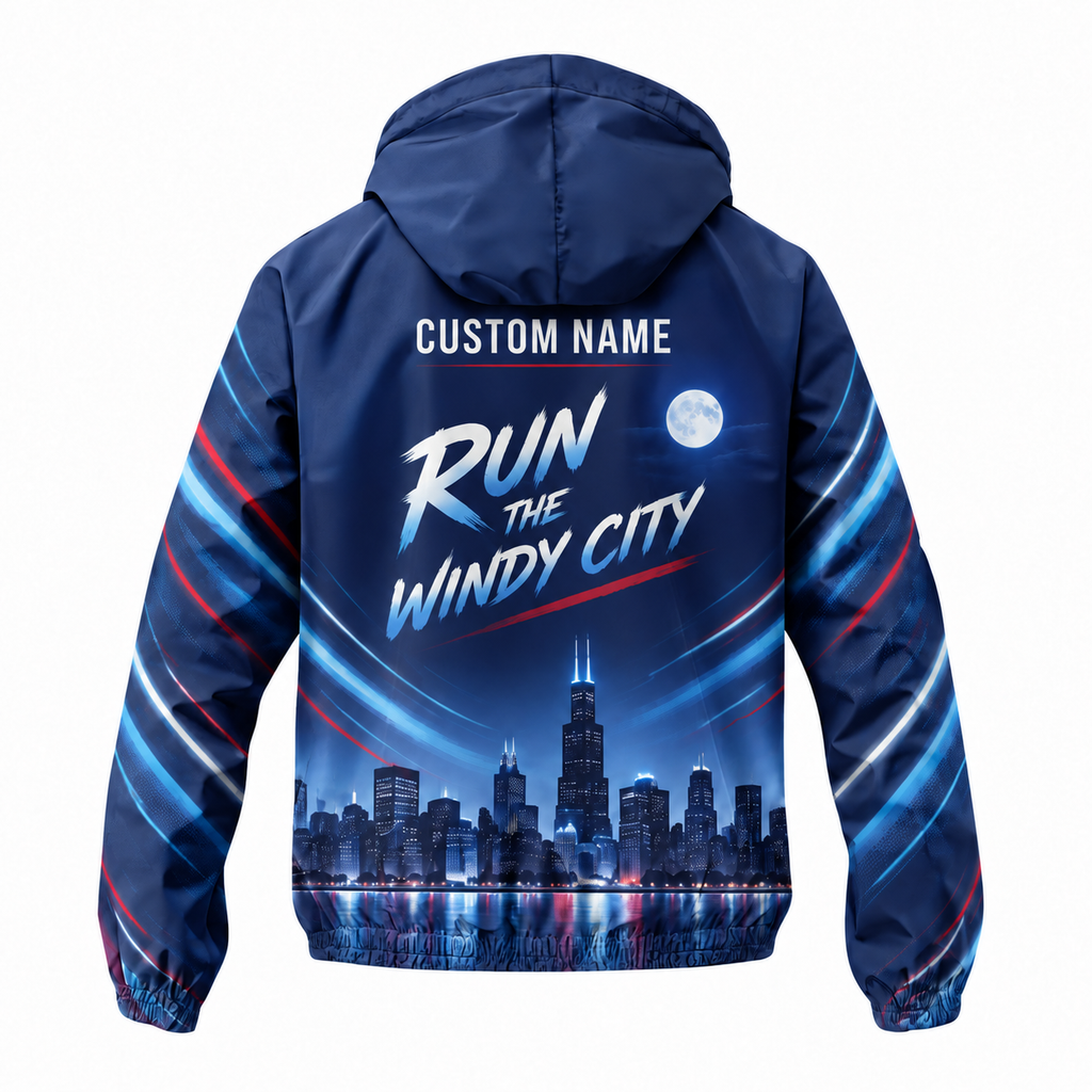 Custom Name Windy City Night Runner Running Windbreaker Jacket