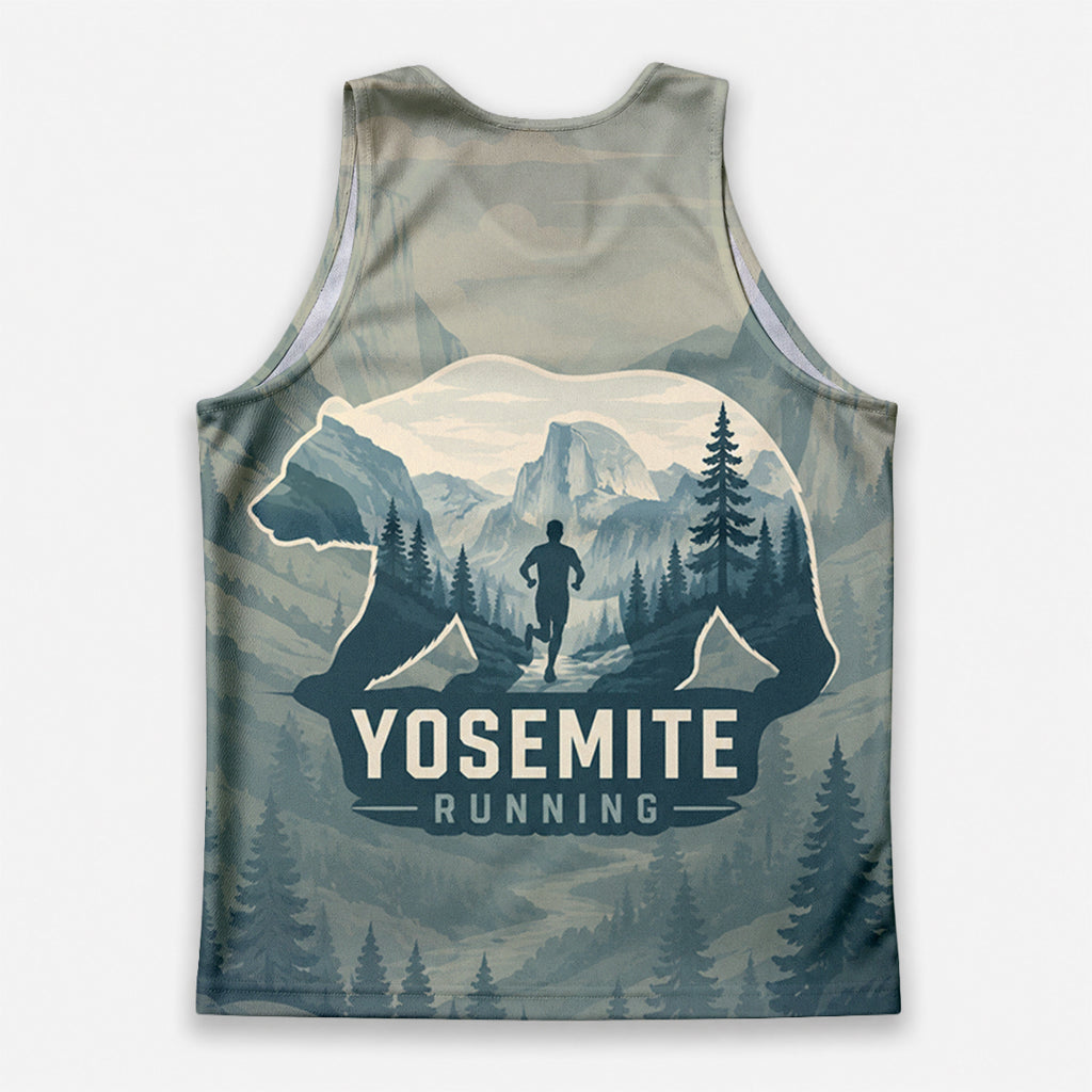 Bear Silhouette Landscape California State Running Tank Top