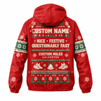 Custom Name Santa’s Slow List Santa Hustle Galveston Running Windbreaker Jacket