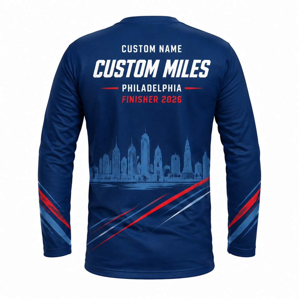 Custom Name Philly Finisher Racing 2026 Running Long Sleeve Shirt