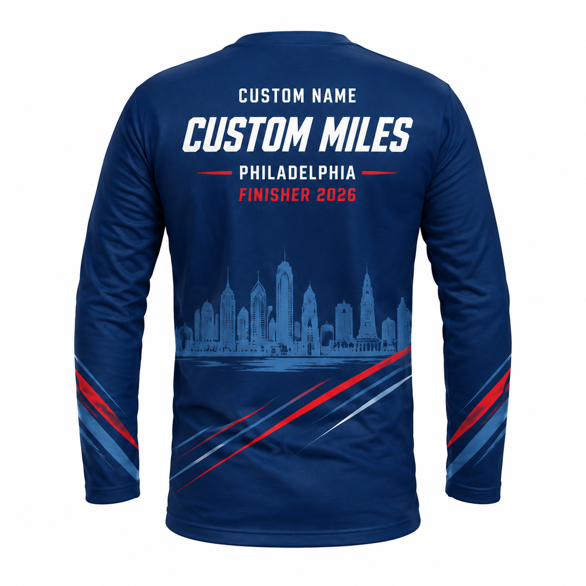 Custom Name Philly Finisher Racing 2026 Running Long Sleeve Shirt