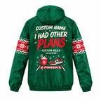 Custom Name Santa Made Me Run Santa Hustle Galveston Running Windbreaker Jacket