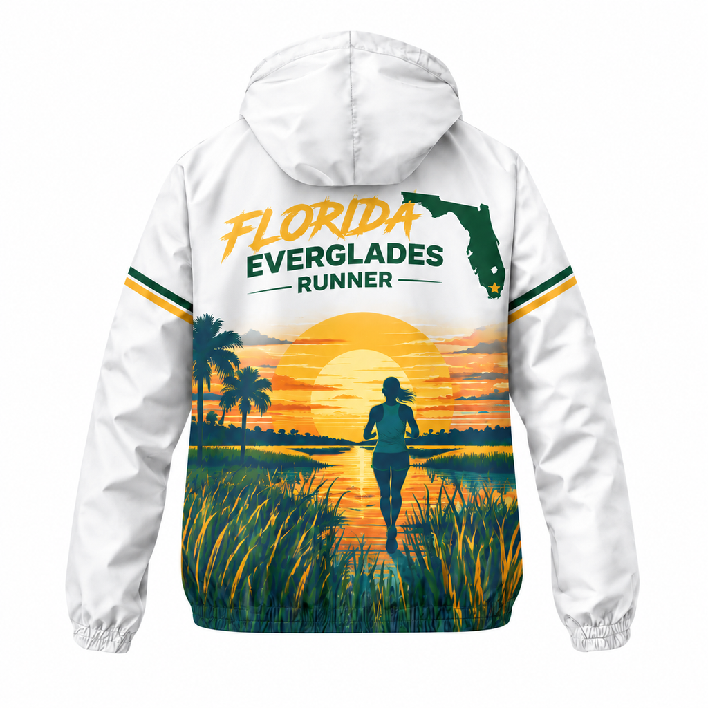 Custom Name Florida Everglades Runner Florida Running Windbreaker Jacket