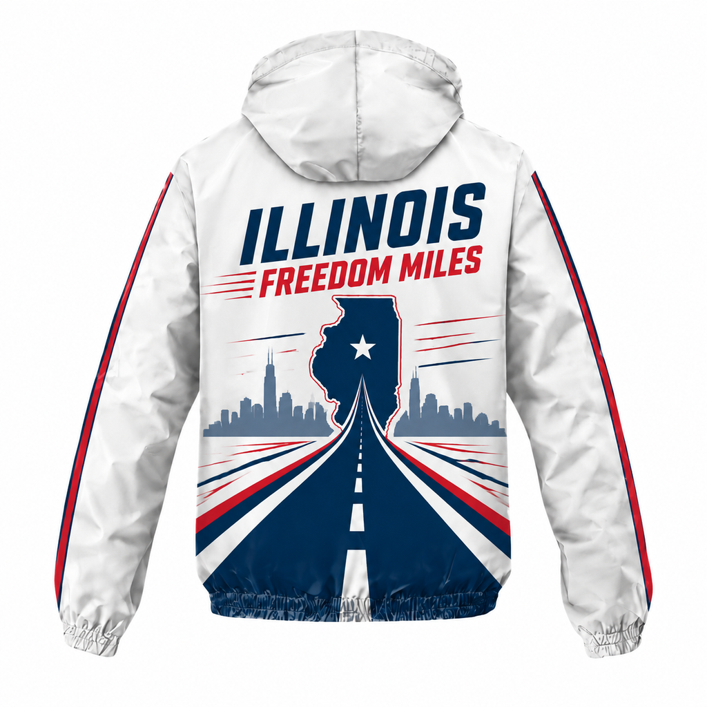 Custom Name Illinois Freedom Miles Illinois Running Windbreaker Jacket