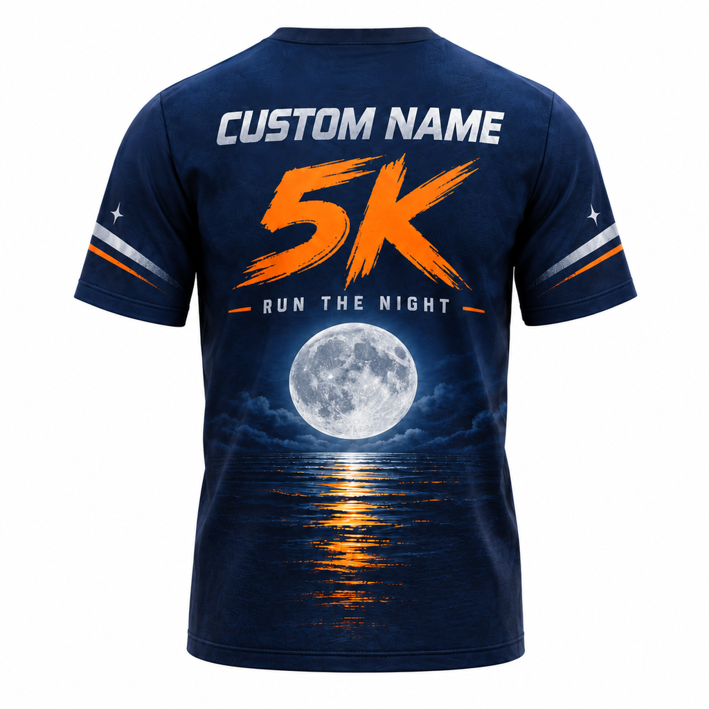 Custom Name Midnight 5K Halloween Tech Running T-Shirt