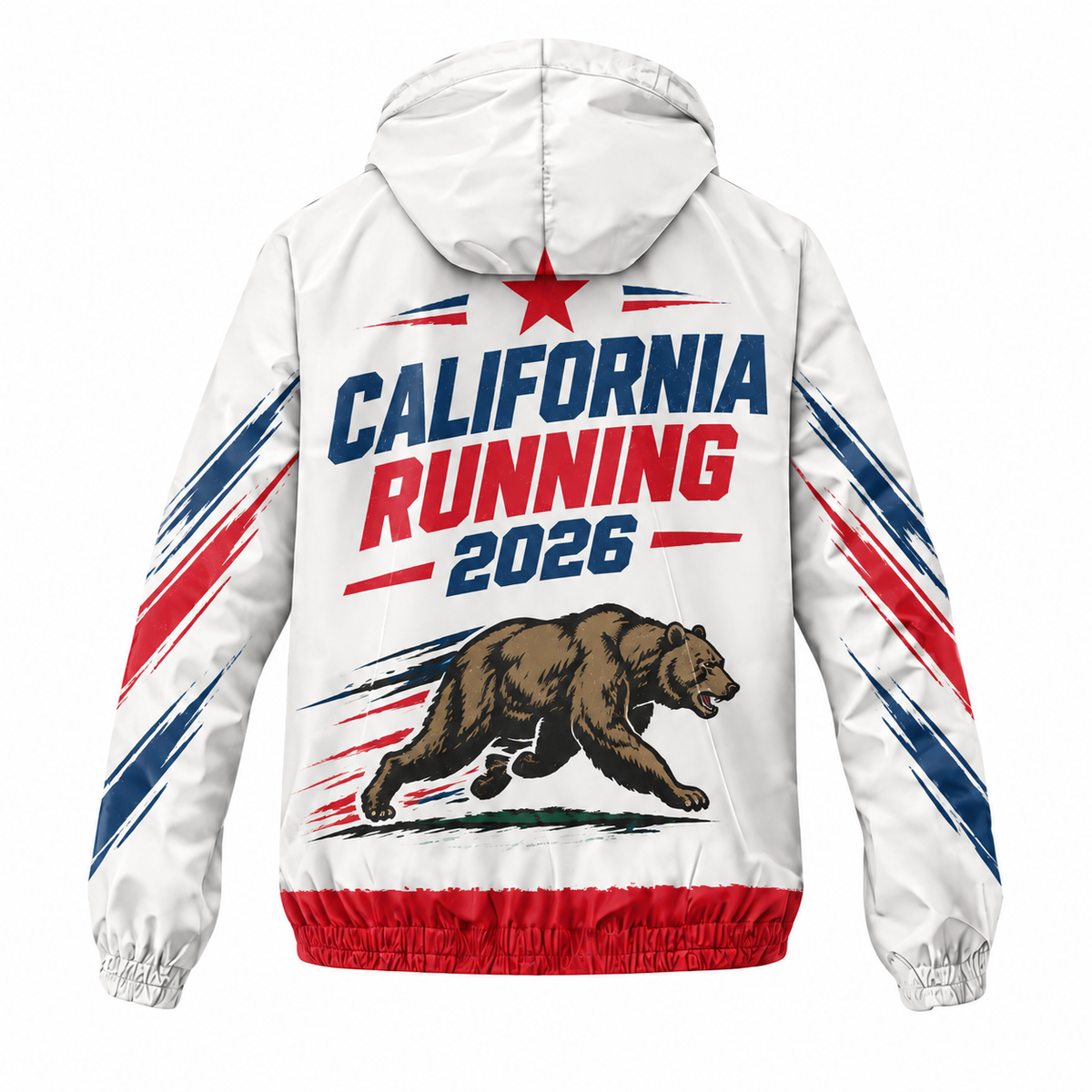 Custom Name California Republic Running Running Windbreaker Jacket