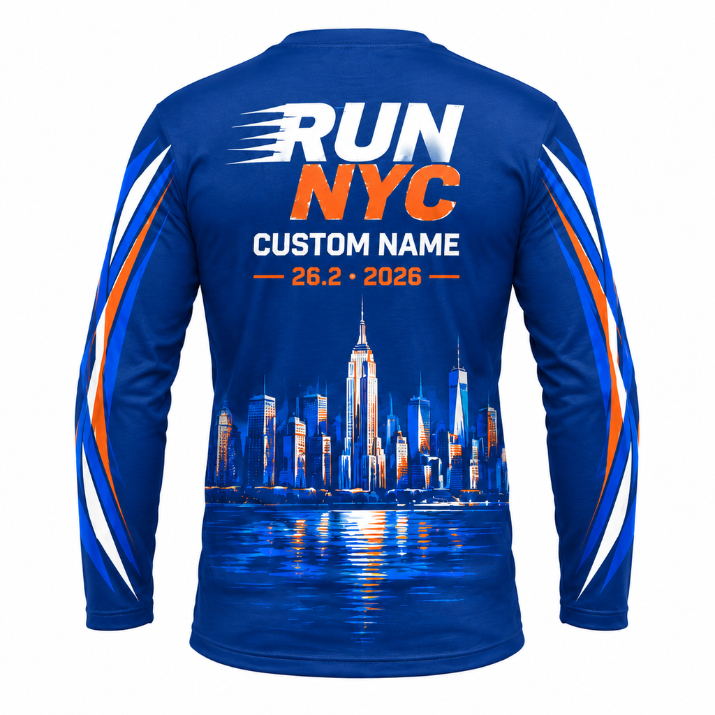 Custom Name Empire State Velocity Running Long Sleeve Shirt