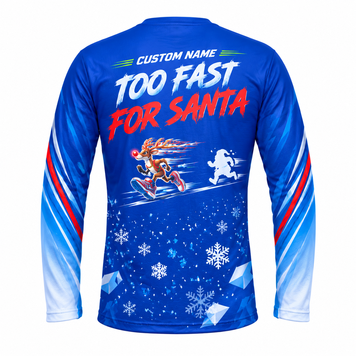 Custom Name Run Run Rudolph Running Long Sleeve Shirt