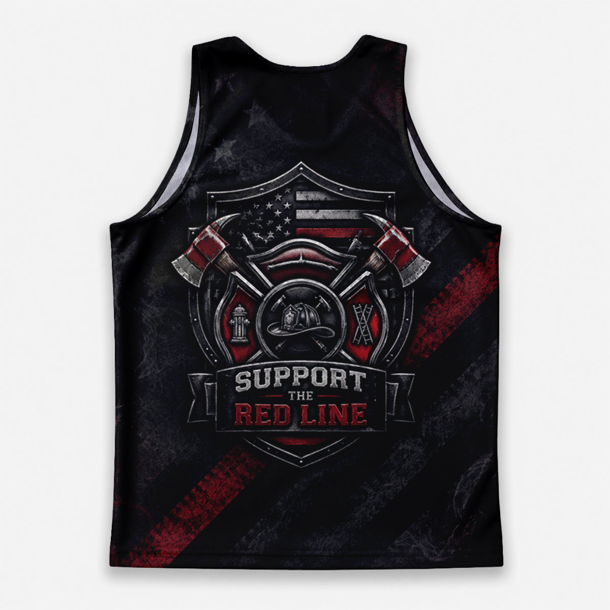 Men's Running Tank Top Firefighter Support The Red Line Running Singlet V2