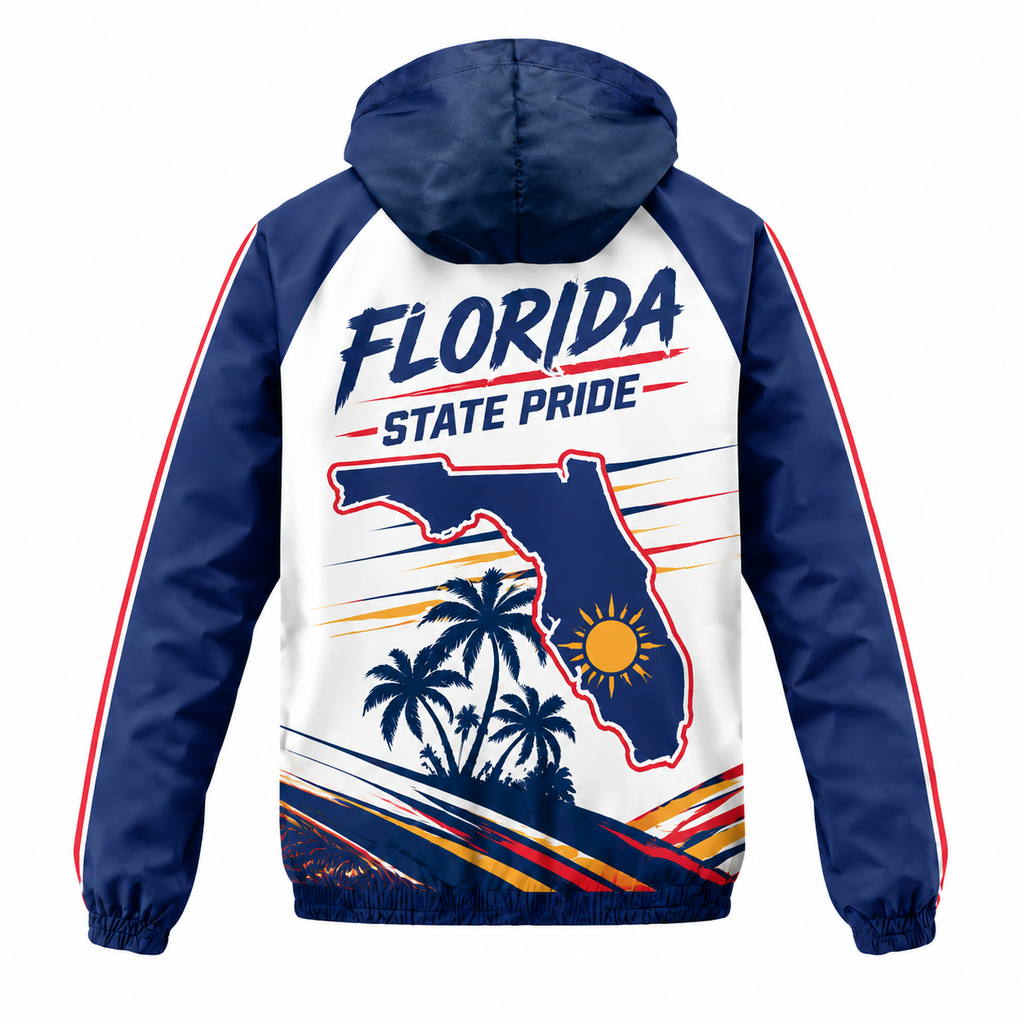 Custom Name Florida State Pride Run Florida Running Windbreaker Jacket