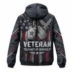 Custom Name Veteran Legacy Dog Tags Running Windbreaker Jacket