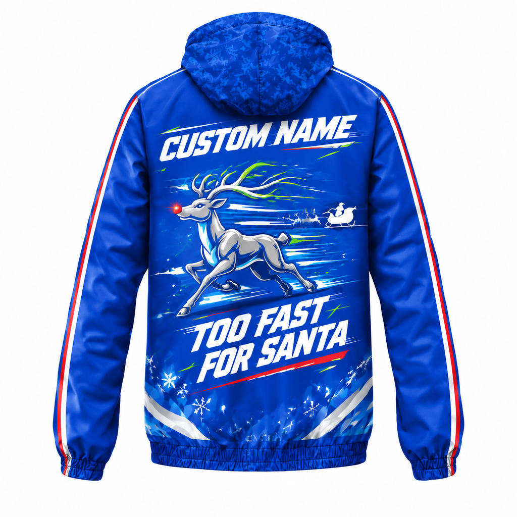 Custom Name Run Run Reindeer Running Windbreaker Jacket