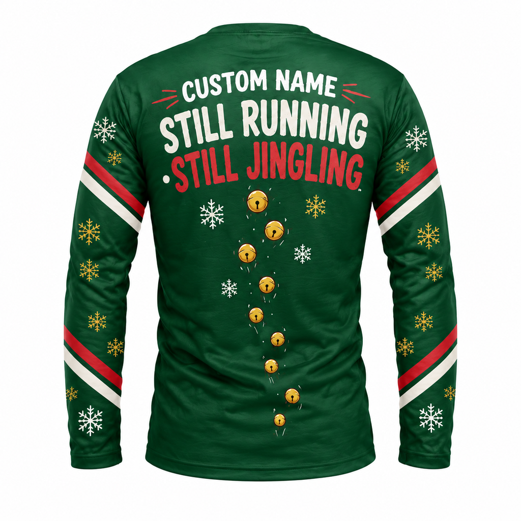Custom Name Resting Jingle Face Running Long Sleeve Shirt