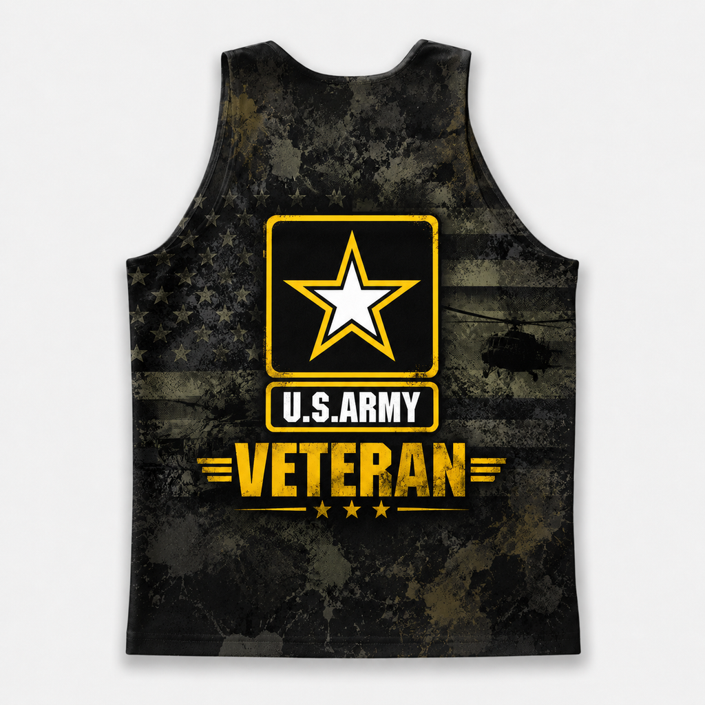 Veteran Running Tank Top - US Army Veteran V2 Tech Singlet