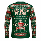 Custom Name Miles Santa Made Me Do It Santa Hustle Galveston Running Long Sleeve Shirt