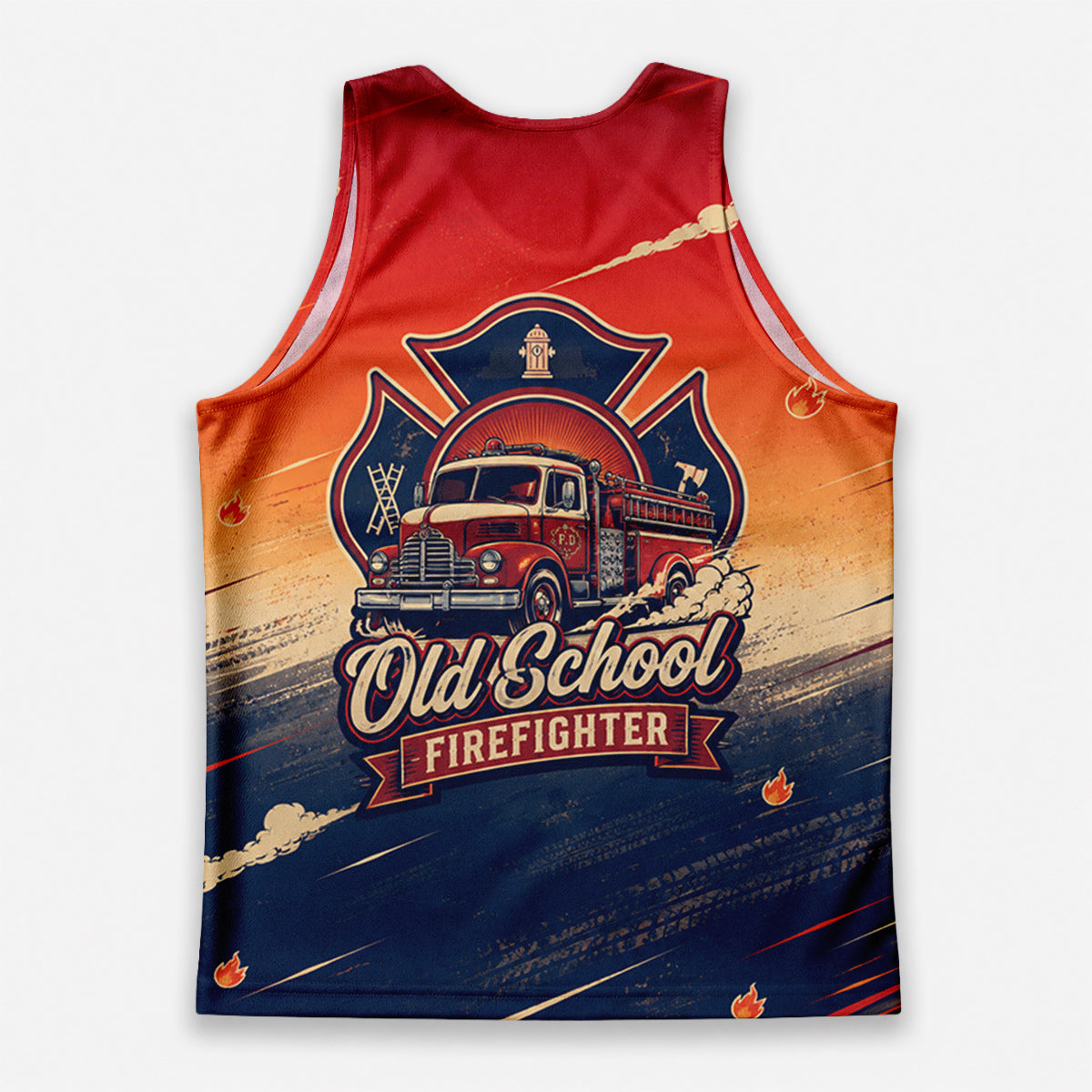 Men's Running Tank Top Firefighter Old School Firefighter Running Singlet