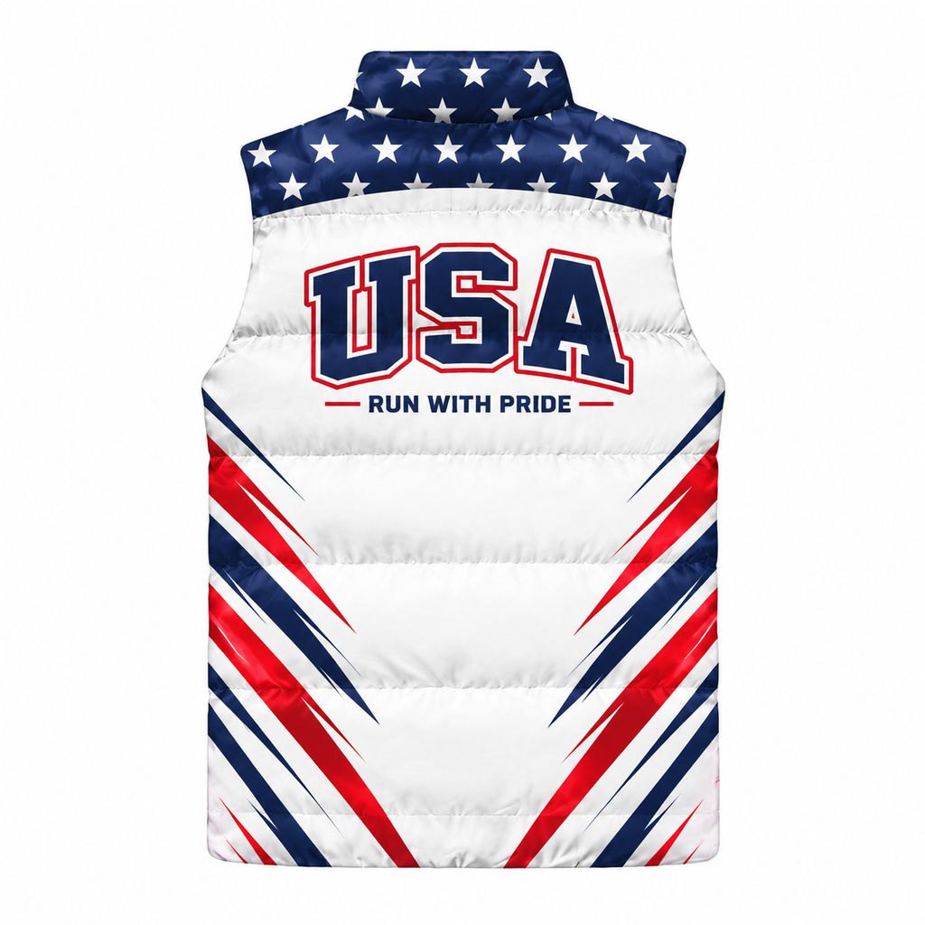 Stars & Stripes Velocity Sleeveless Running Puffer Jacket