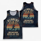 Funny Dad Running Tank Top Like Regular Dad Only Cooler Tech Singlet