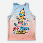 Teacher Running Tank Top Cute Classroom Mascot Style Tech Running Singlet