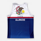 Patriotic Tech Running Tank Top - Illinois State Pride Running Singlet