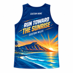 Custom Name Miles Diamond Head Sunrise Running Tank Top