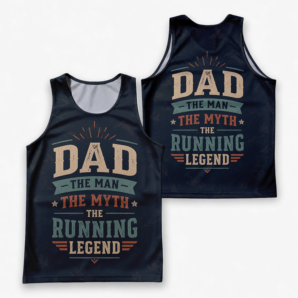 Funny Dad Running Legend Tank Top Tech Running Singlet