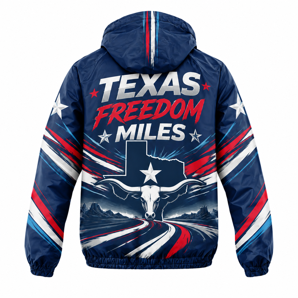 Custom Name Texas Freedom Miles Running Windbreaker Jacket