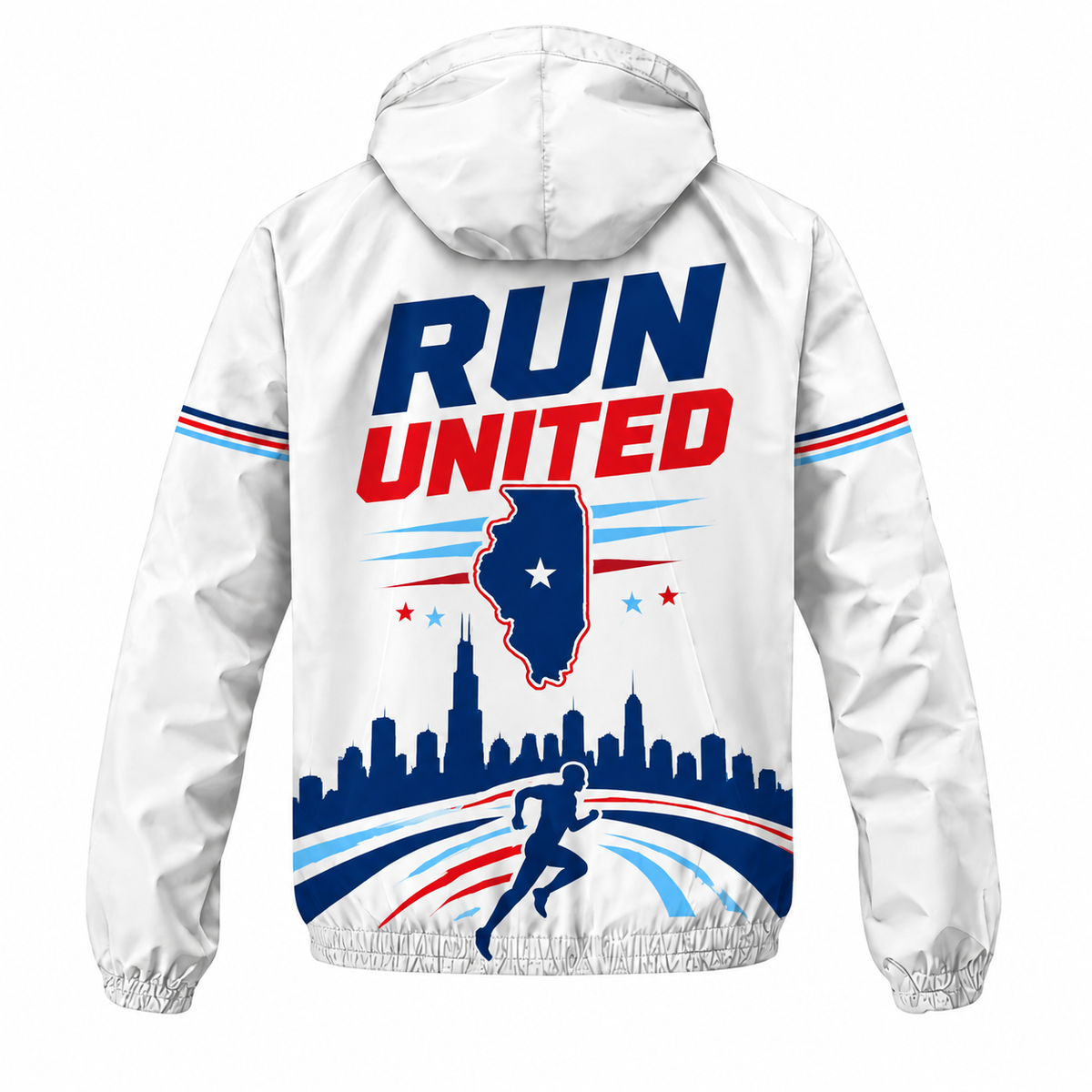 Custom Name Illinois Run United Illinois Running Windbreaker Jacket