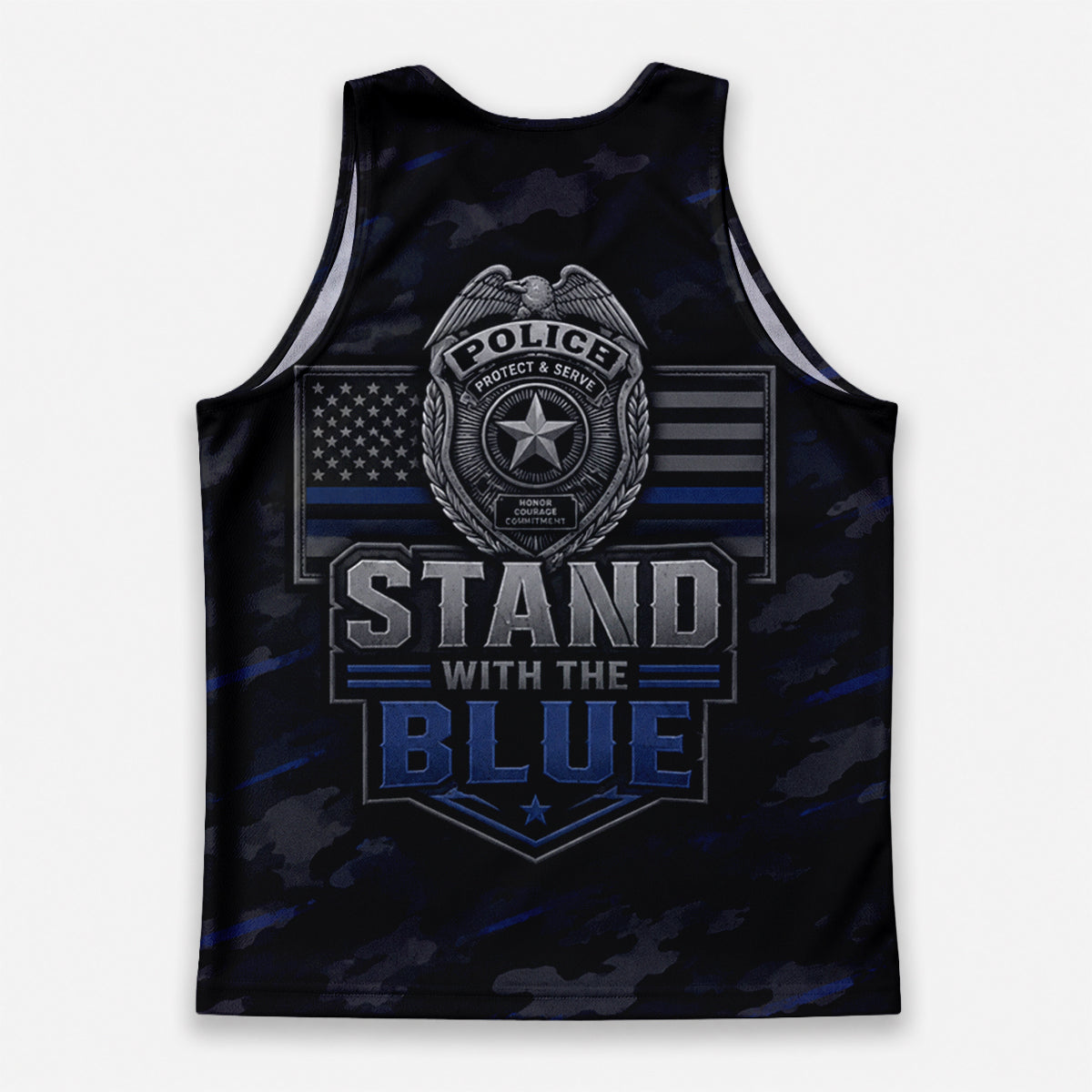 Men's Running Tank Top Police Stand With The Blue Running Singlet