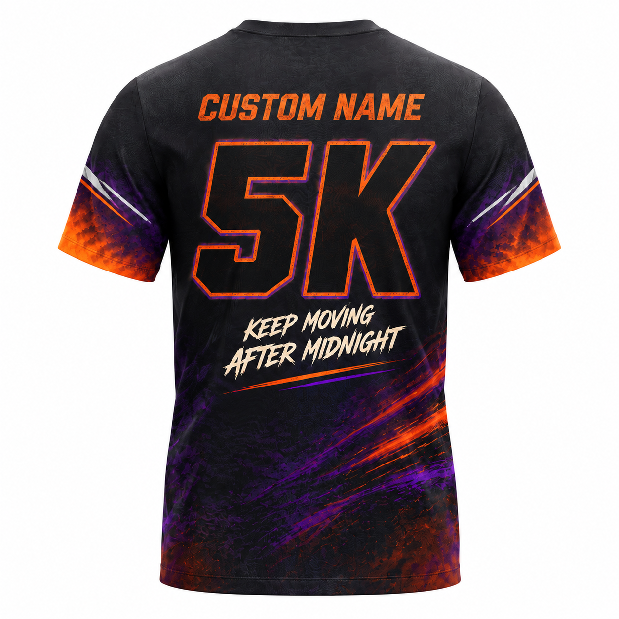 Custom Name 5K After Dark Halloween Tech Running T-Shirt