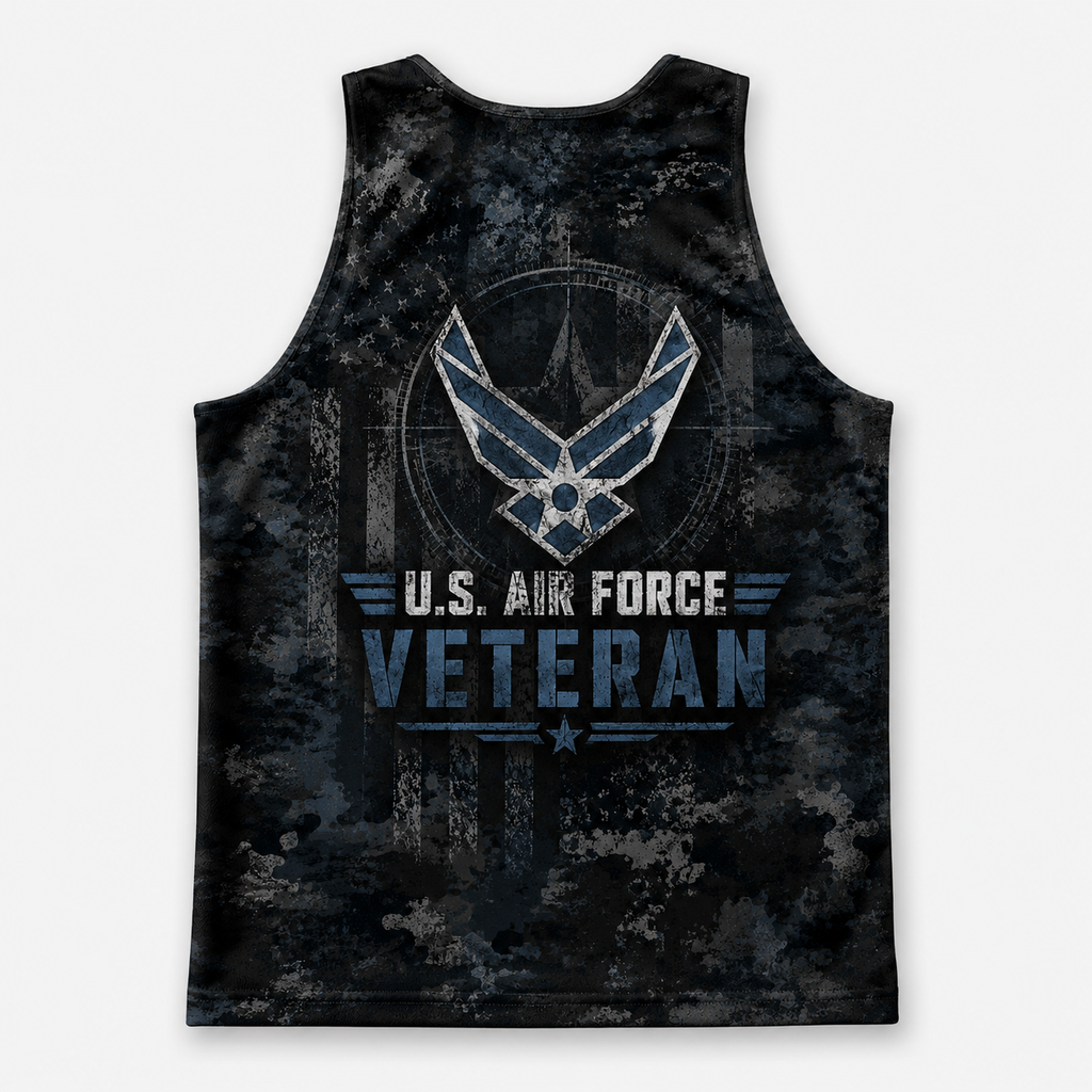 Veteran Running Tank Top - US Air Force Veteran V9 Tech Singlet