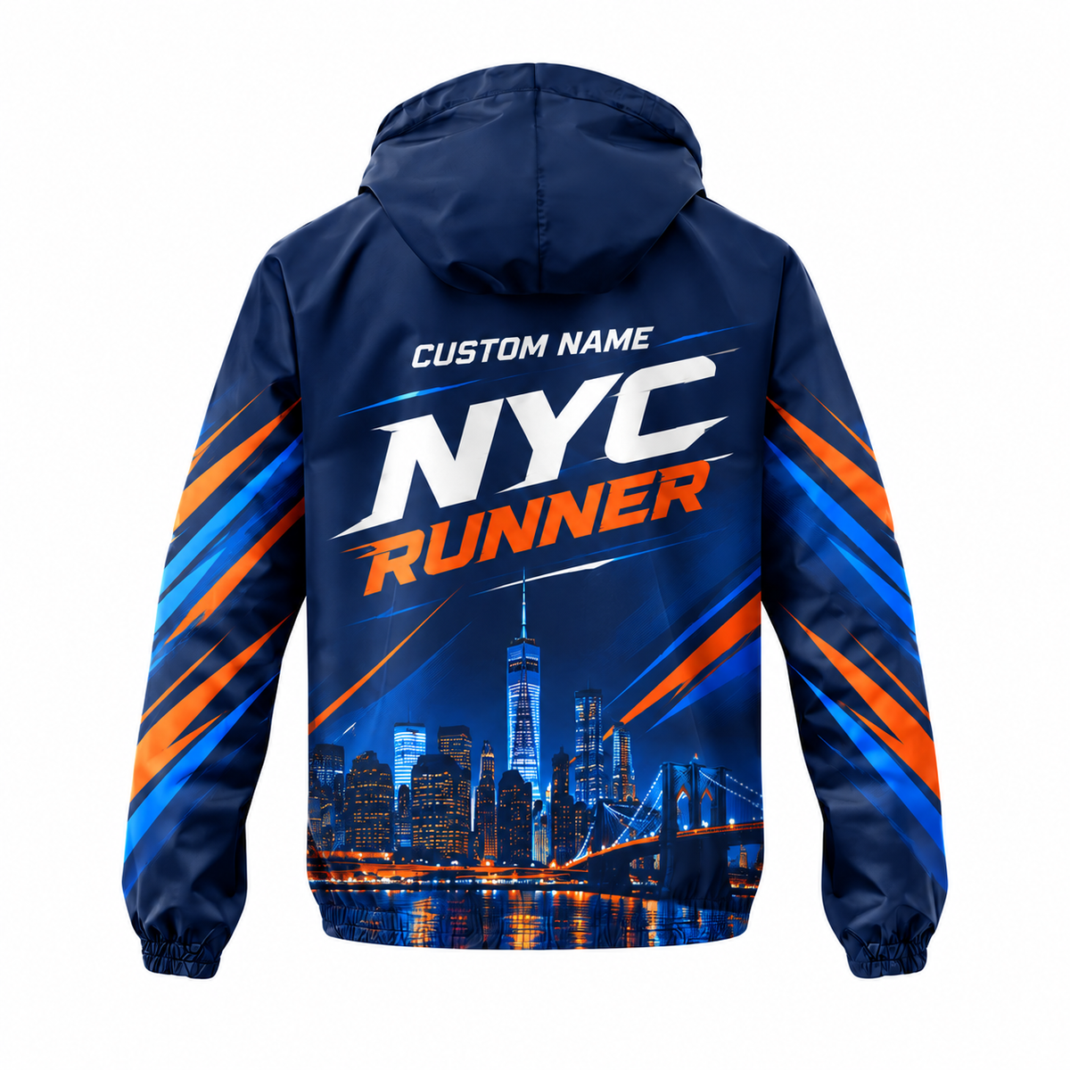 Custom Name Manhattan Skyline Custom Runner Running Windbreaker Jacket