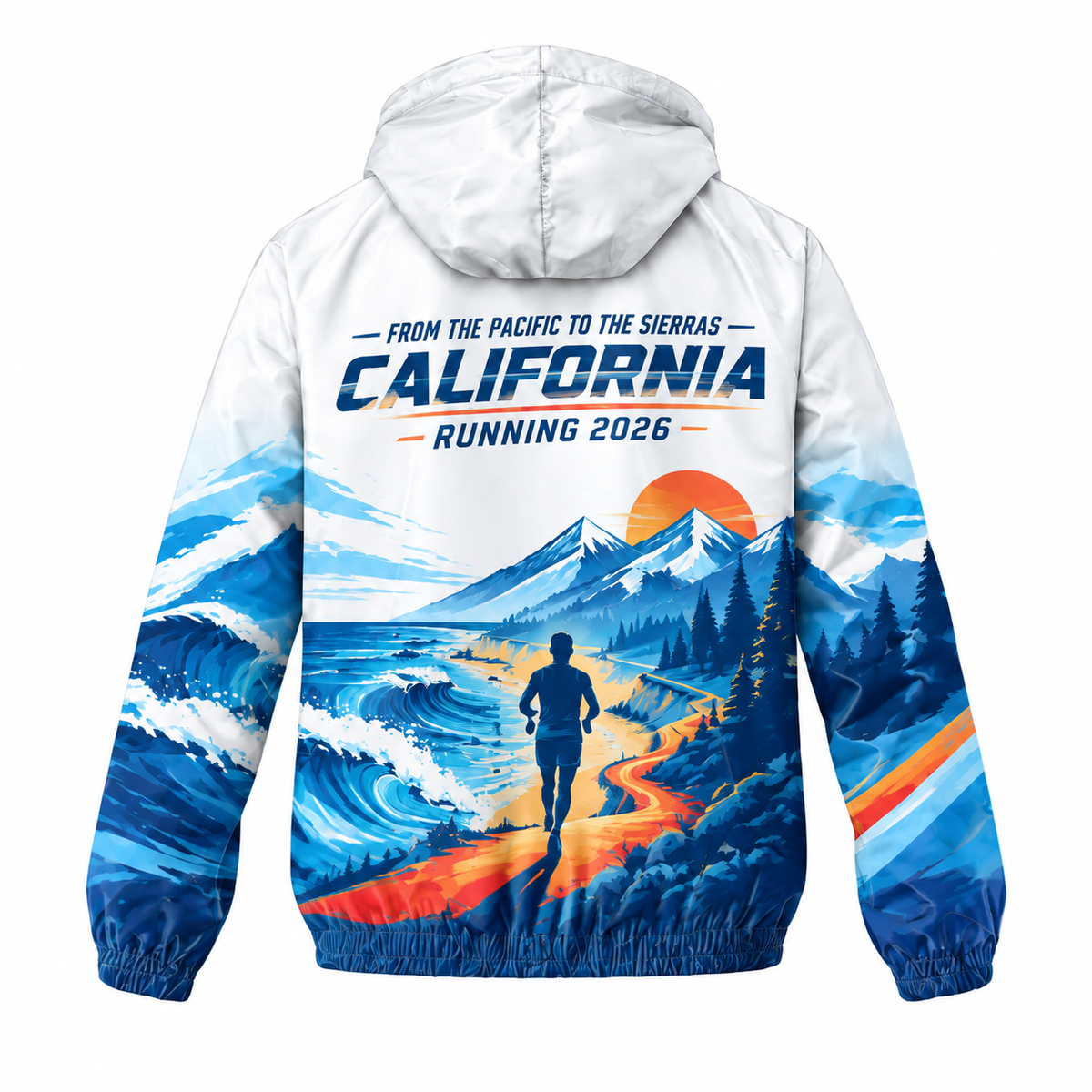 Custom Name California From Coast To Mountains Running Windbreaker Jacket