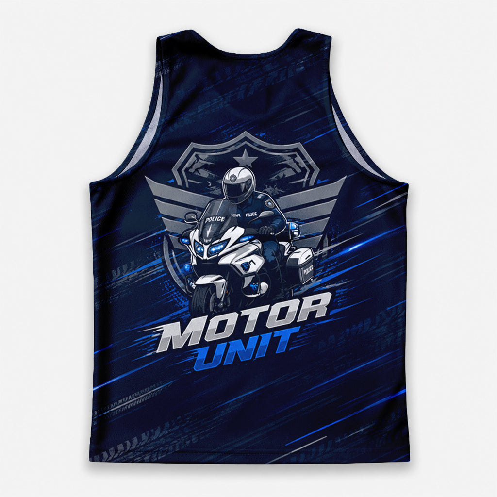 Men's Running Tank Top Police Motor Unit Running Singlet