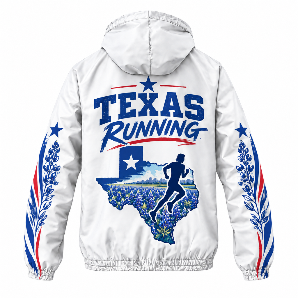 Custom Name Bluebonnet Runner Running Windbreaker Jacket