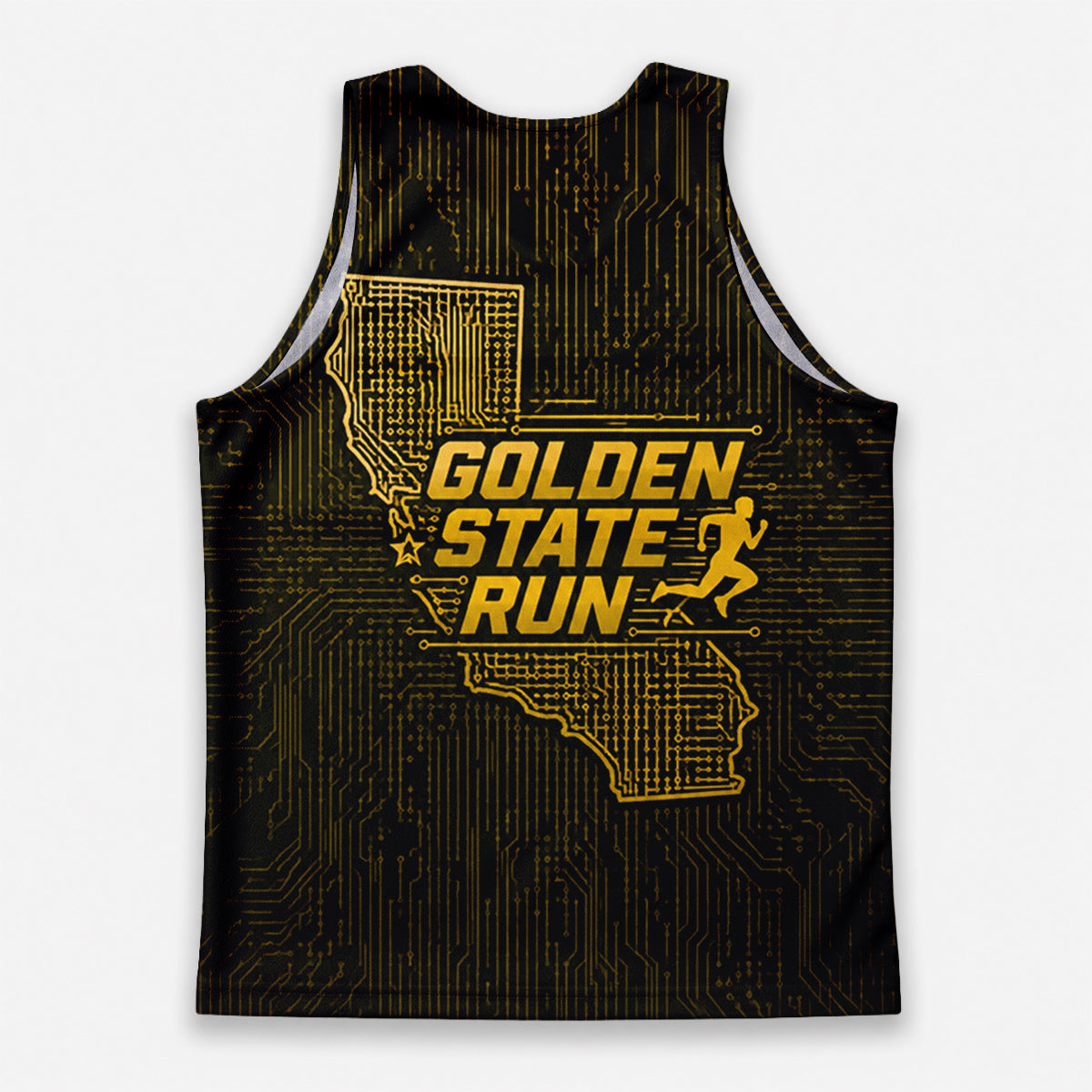 Golden State Map California State Running Tank Top